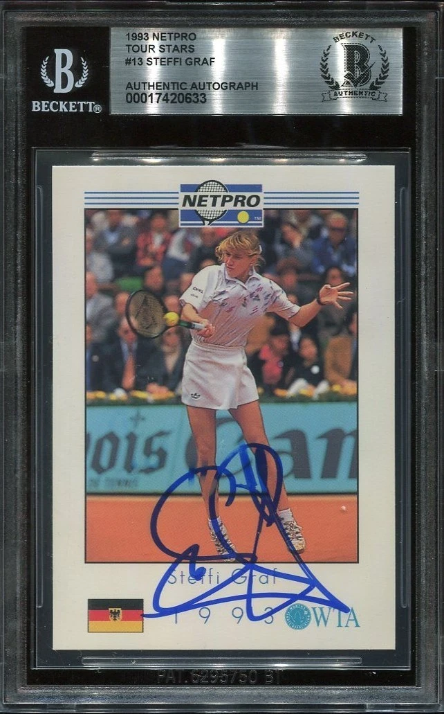 STEFFI GRAF signed autographed 1993 NETPRO ROOKIE CARD RC BECKETT (BAS) GOAT