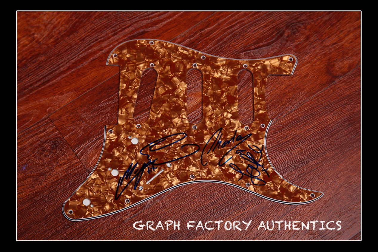 **GFA ENGLISH POP GROUP * RIXTON * SIGNED ELECTRIC PICKGUARD AD1 COA** COLLECTIBLE MEMORABILIA