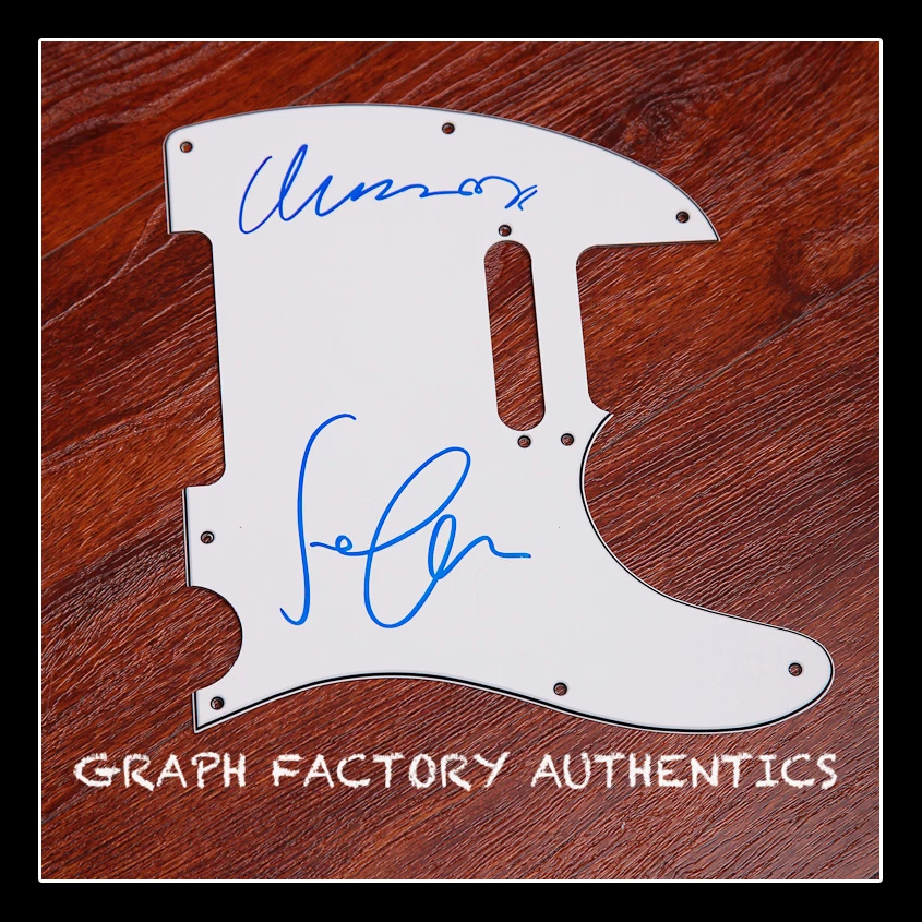 Son of John Lennon *SEAN LENNON & KEMP MUHL* Signed Electric Pickguard AD1 COA