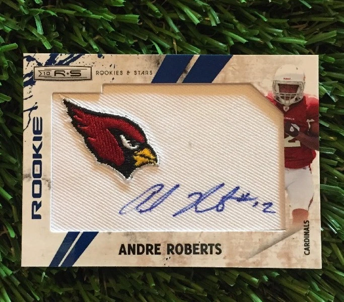 ANDRE ROBERTS 2010 ROOKIES & STARS RC ROOKIE LOGO PATCH AUTO #ED /25