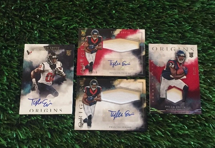 (4) 2016 TYLER ERVIN PANINI ORIGINS RC AUTO JERSEY LOT /99 HOUSTON TEXANS COLLECTIBLE MEMORABILIA