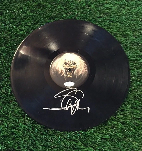 IRON MAIDEN STEVE HARRIS NUMBER OF THE BEAST SIGNED ALBUM RECORD JSA/COA P19953