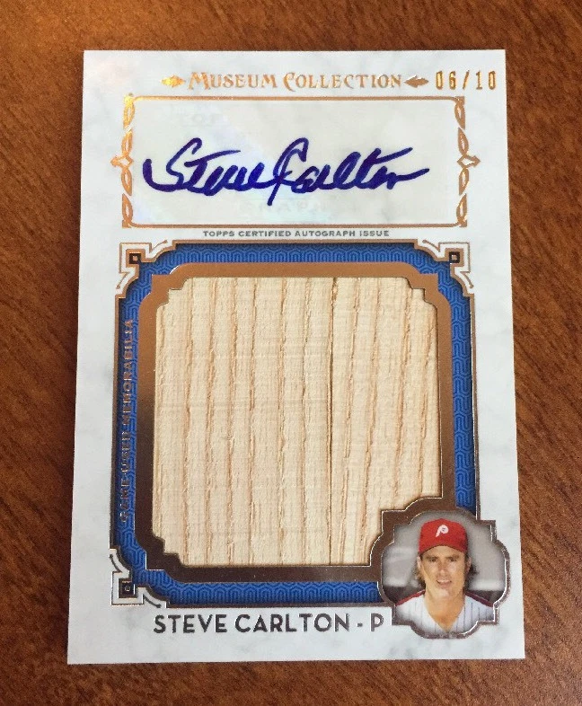 2015 Museum Collection STEVE CARLTON  Momentus Material BAT RELIC #ED /10