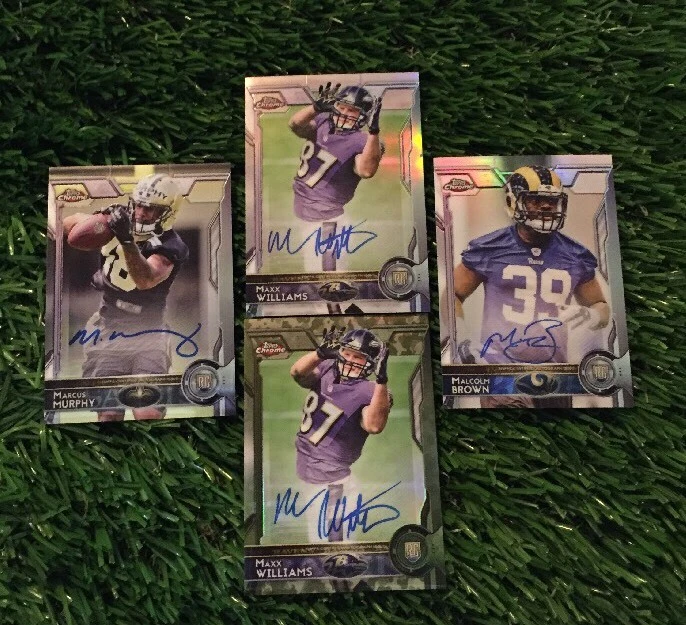 (4) 2015 TOPPS CHROME BASE & REFRACTOR RC AUTO LOT WILLIAMS CAMO COLLECTIBLE MEMORABILIA