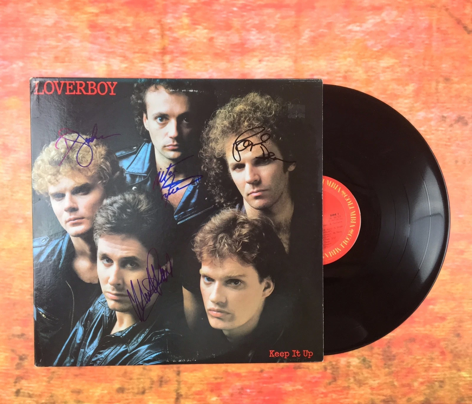 GFA Mike Reno Band x4 * LOVERBOY * Signed Record Album PROOF AD3 COA