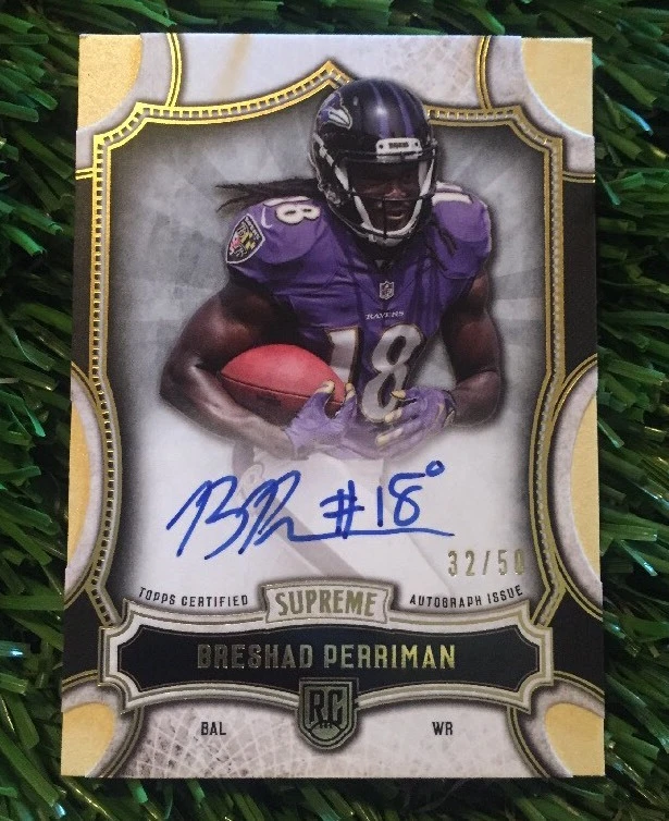 BRESHAD PERRIMAN 2015 TOPPS SUPREME ROOKIE AUTO RAVENS #ED /50