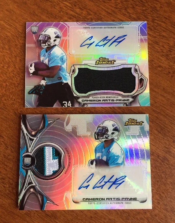 2015 TOPPS Finest Cameron Artis Payne Refractor RC Jersey Auto Lot See Pics