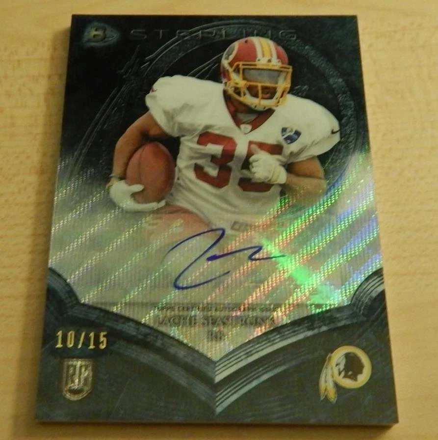 2014 BOWMAN STERLING LACHE SEASTRUNK WAVE REFRACTOR AUTO #ED /15 SSP REDSKINS RC