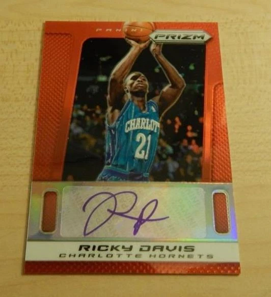 2013-14 PANINI PRIZM RICKY DAVIS RED PRIZM AUTO #ED /99 CHARLOTTE HORNETS
