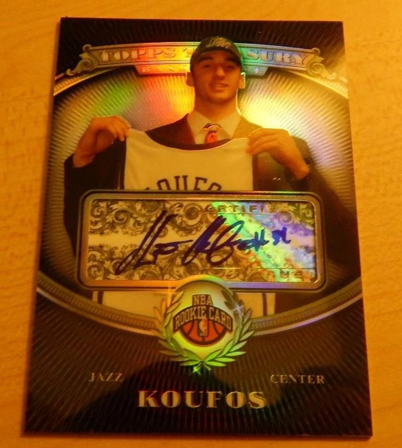 2008 TOPPS TREASURY KOSTA KOUFOS RC REFRACTOR AUTO #140 JAZZ