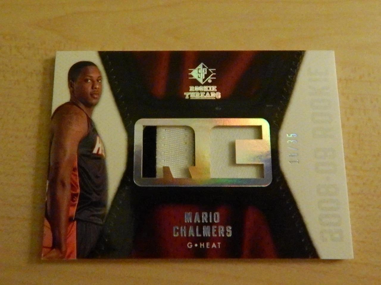 2008-09 SP ROOKIE THREADS MARIO CHALMERS 2 CLR ROOKIE JERSEY #ED /35 MIAMI RC