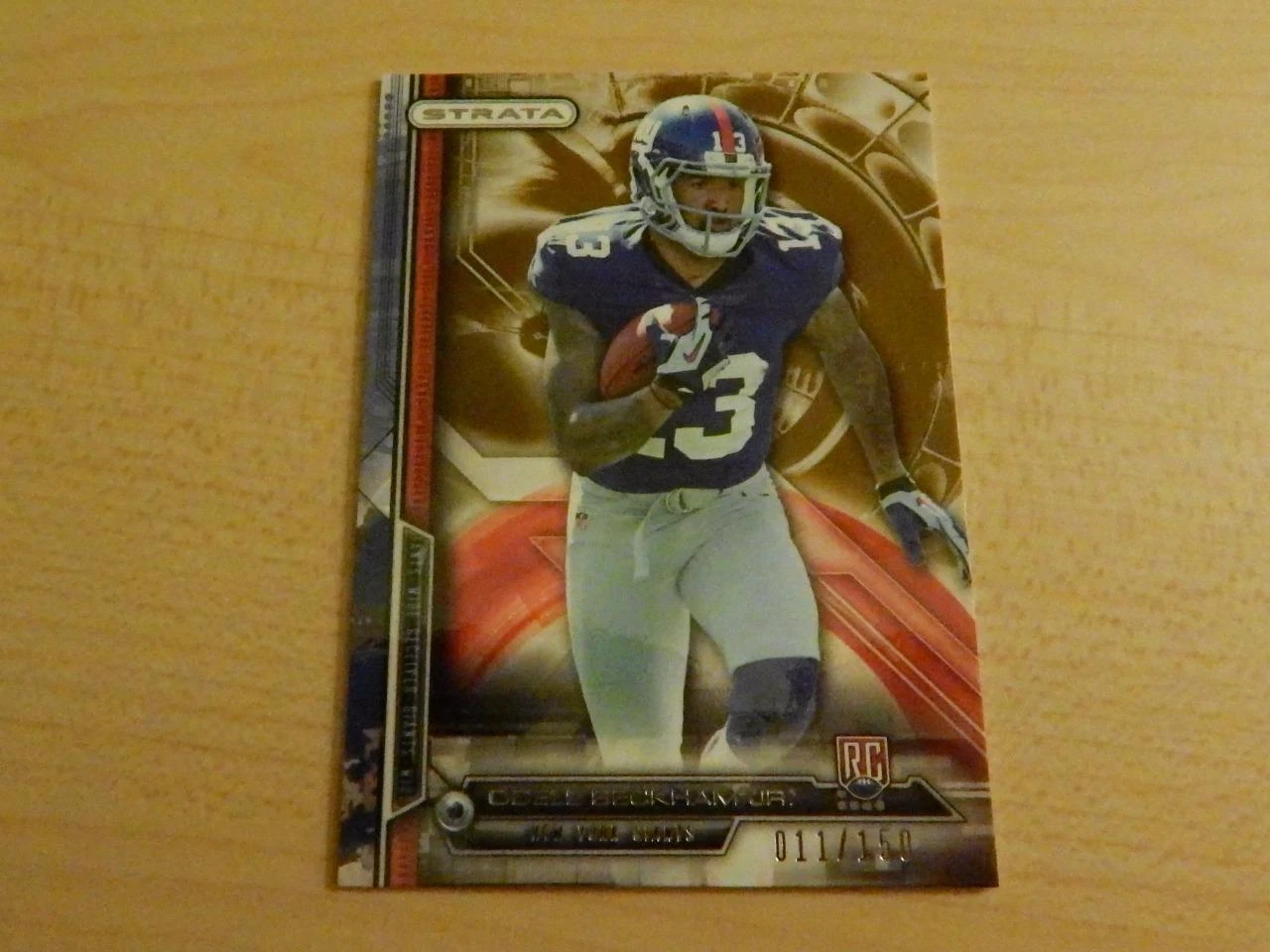 2014 TOPPS STRATA ODELL BECKHAM JR RED PARALLEL RC #ED /150 GIANTS