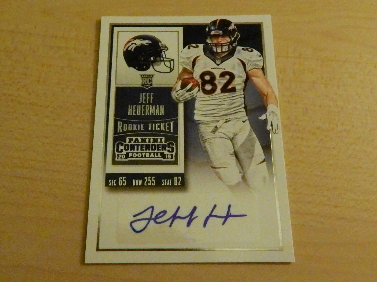 2015 PANINI CONTENDERS JEFF HEURMAN ROOKIE TICKET AUTO BRONCOS