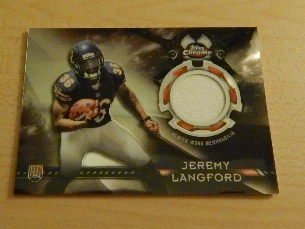 2015 TOPPS CHROME JEREMY LANGFORD GAME USED JERSEY RC TCRR-JL BEARS