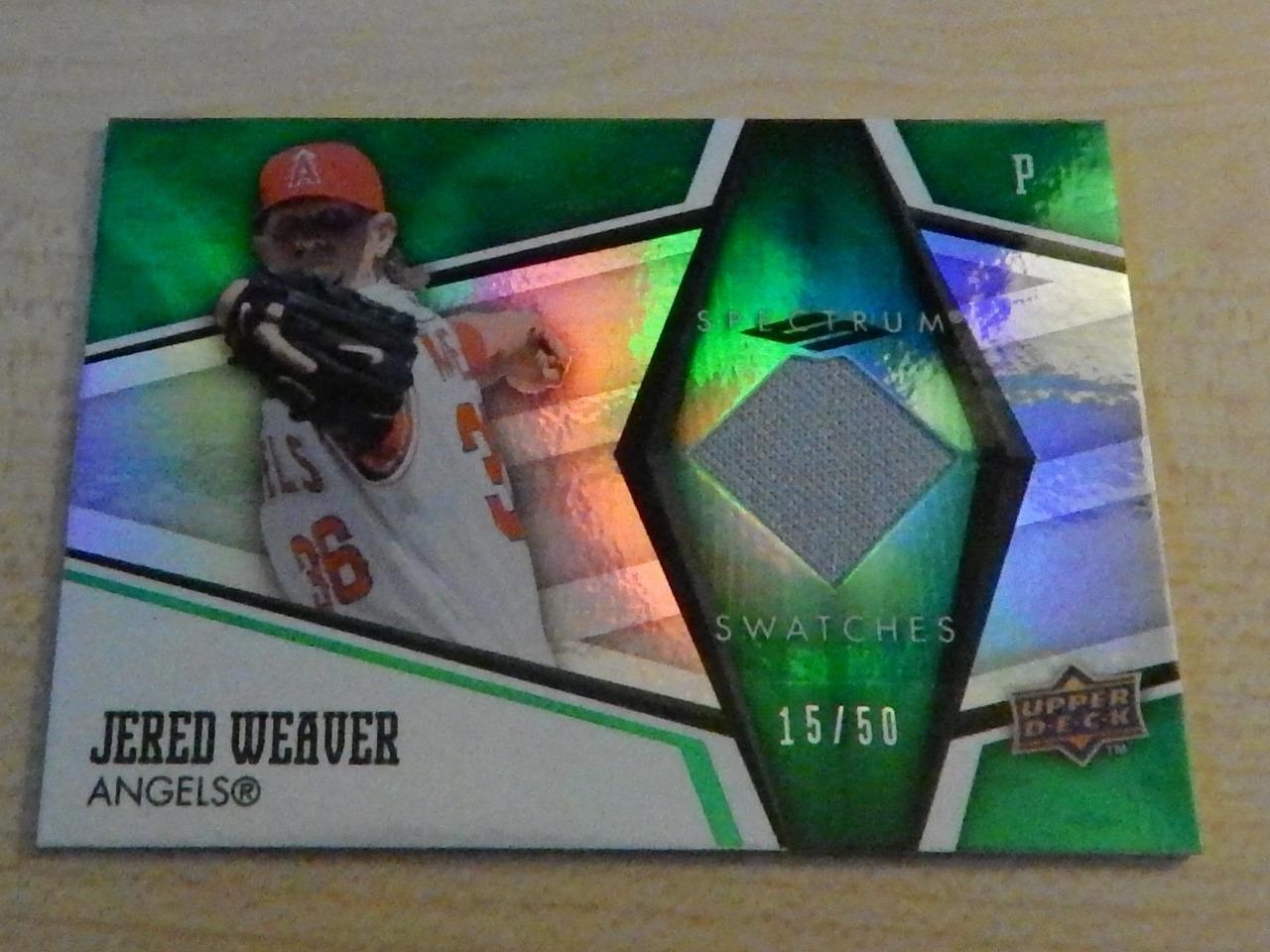 2008 UD SPECTRUM SWATCHES JERED WEAVER GAME USED JERSEY #ED /50 ANGELS