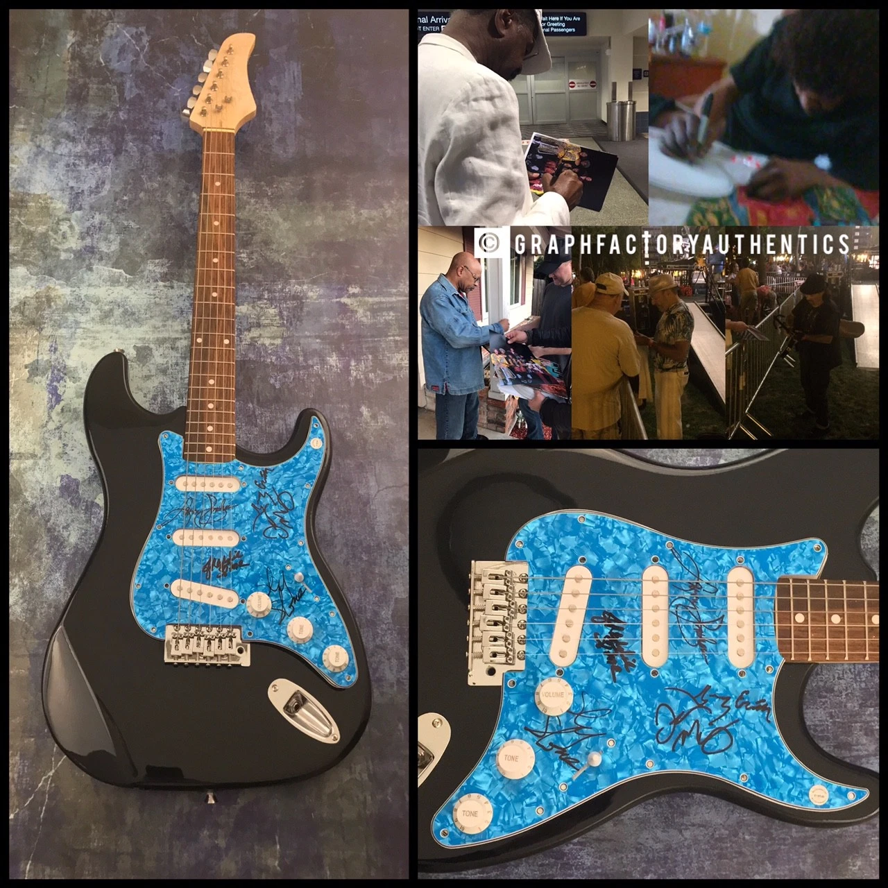 GFA Rare Band x5 * SLY AND THE FAMILY STONE * Signed Electric Guitar AD5 COA