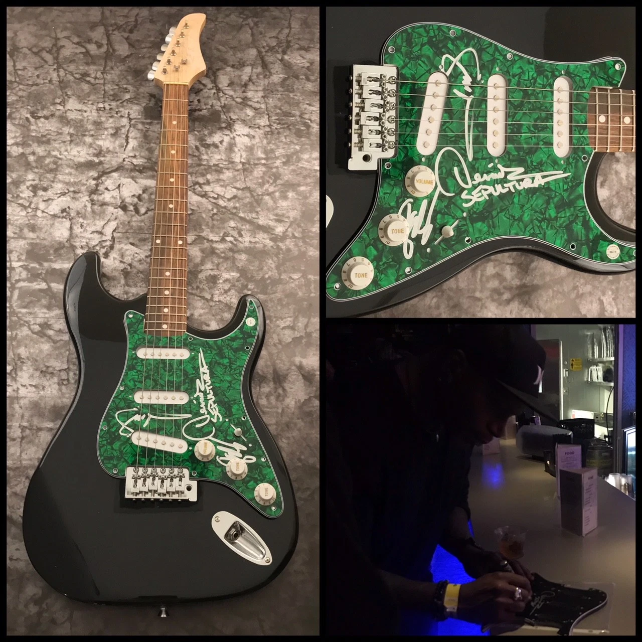 GFA Andreas Kisser x3 Band * SEPULTURA * Signed Electric Guitar PROOF AD3 COA