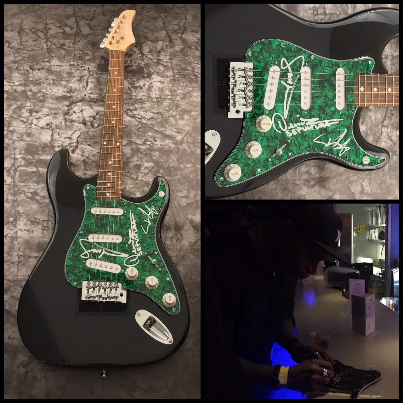 GFA Andreas Kisser x3 Band * SEPULTURA * Signed Electric Guitar PROOF LA3 COA