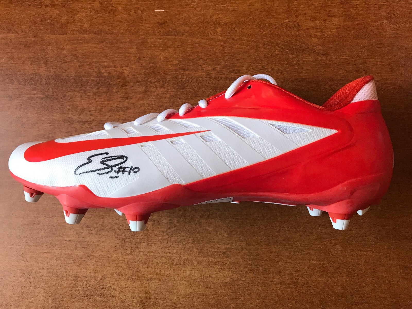 EMMANUEL SANDERS Signed NIKE  Football Cleat Shoe JSA/COA  BRONCOS