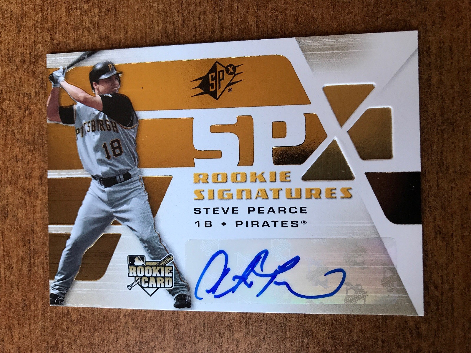 2008 SPx RC #134 STEVE PEARCE SIGNATURE AUTO AUTOGRAPH RED SOX WORLD SERIES MVP