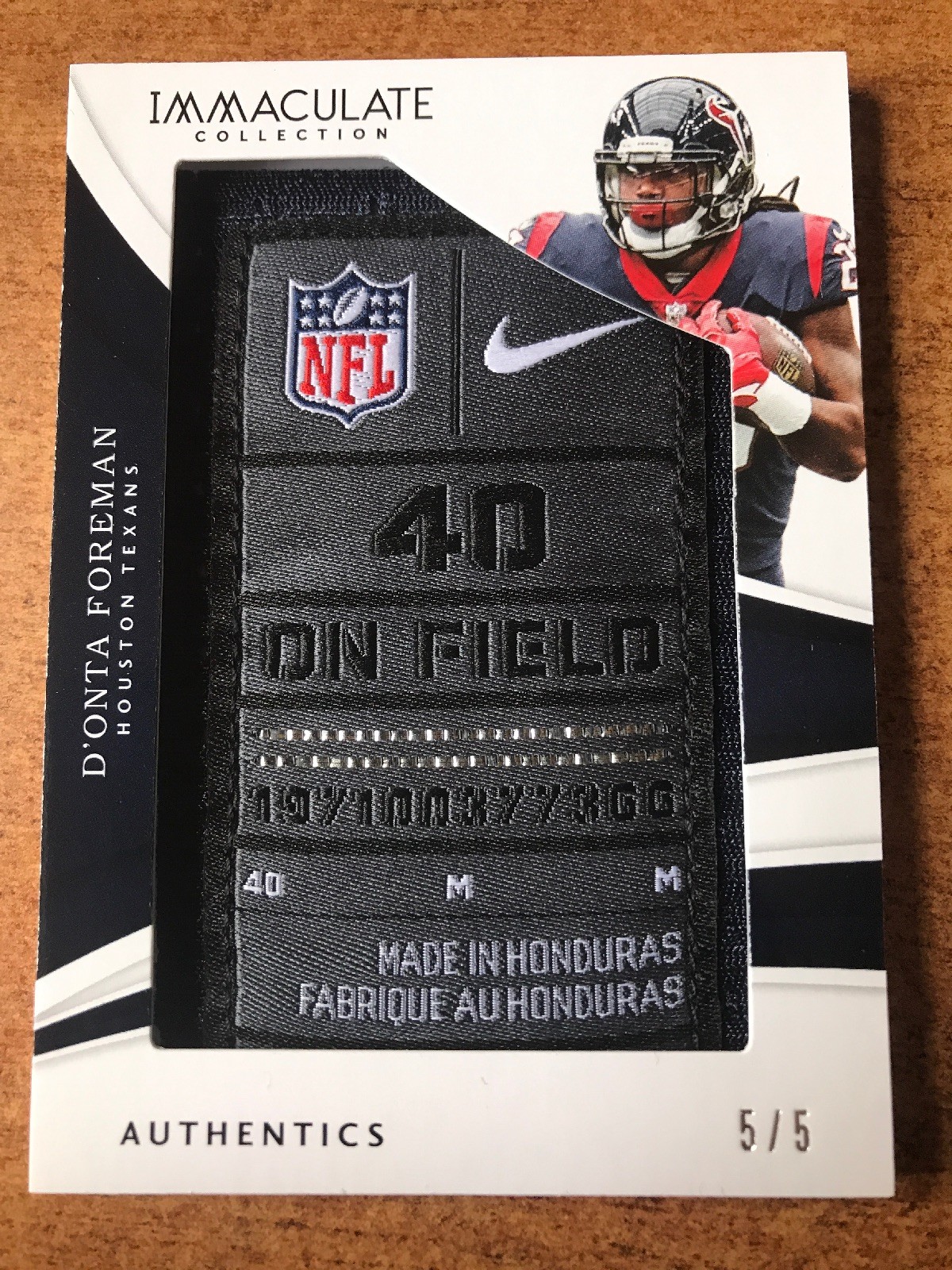 2018 Panini Immaculate D'Onta Foreman '' JUMBO Tag NFL Shield 5/5 EBAY 1/1