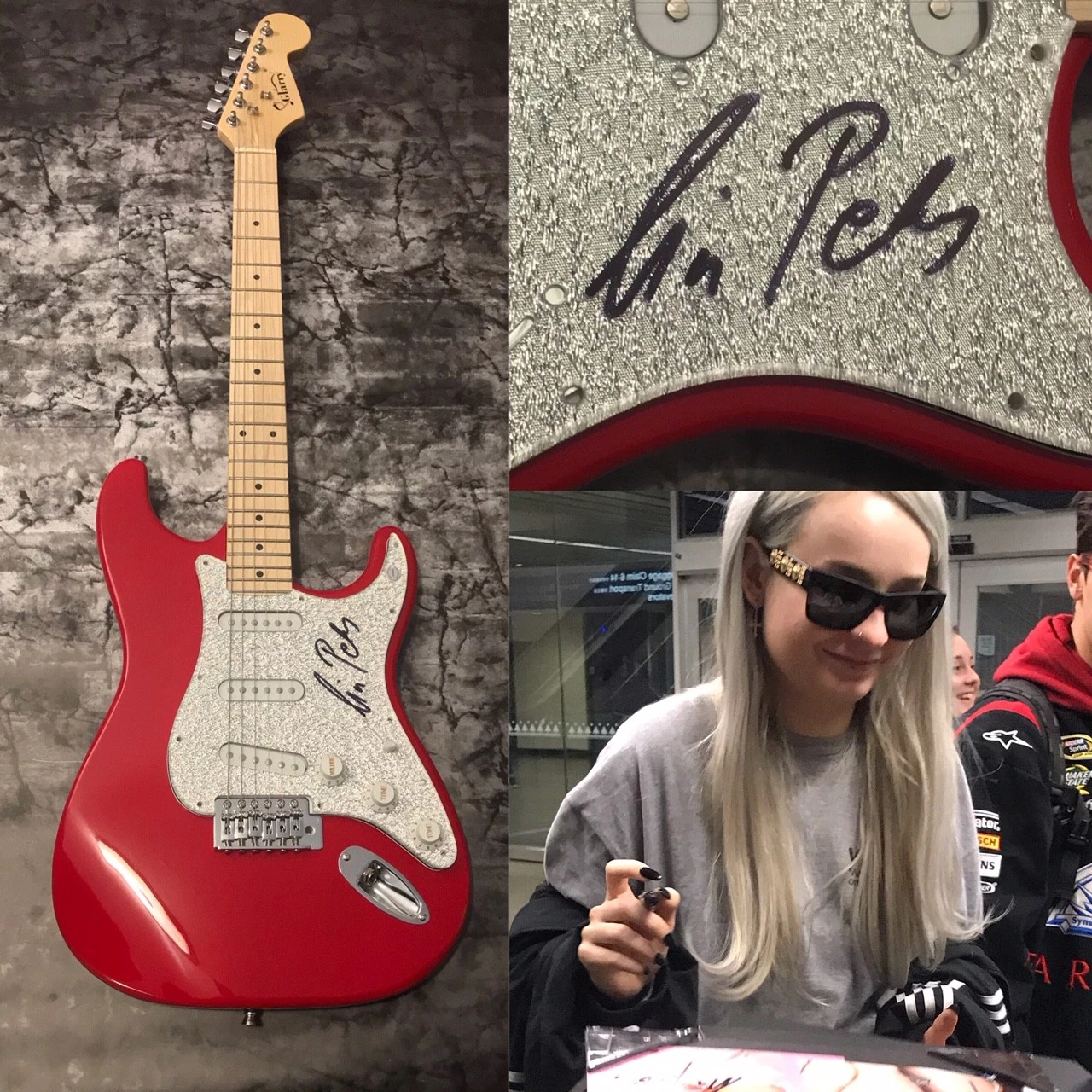 GFA Heart to Break * KIM PETRAS * Signed Autograph Red Electric Guitar PROOF COA