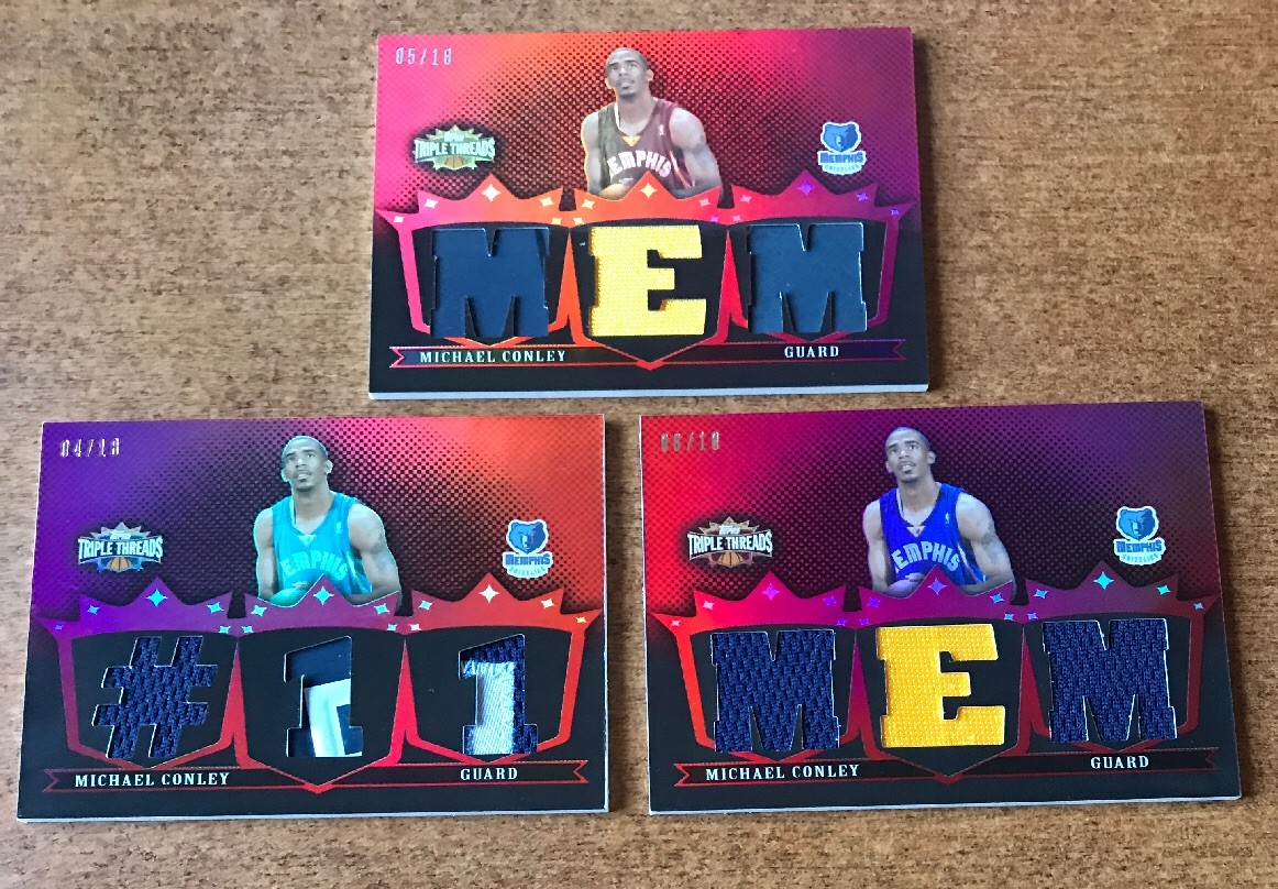 LOT OF (3) 2008 Triple Threads Michael Conley Rookie Triple Relic /18
