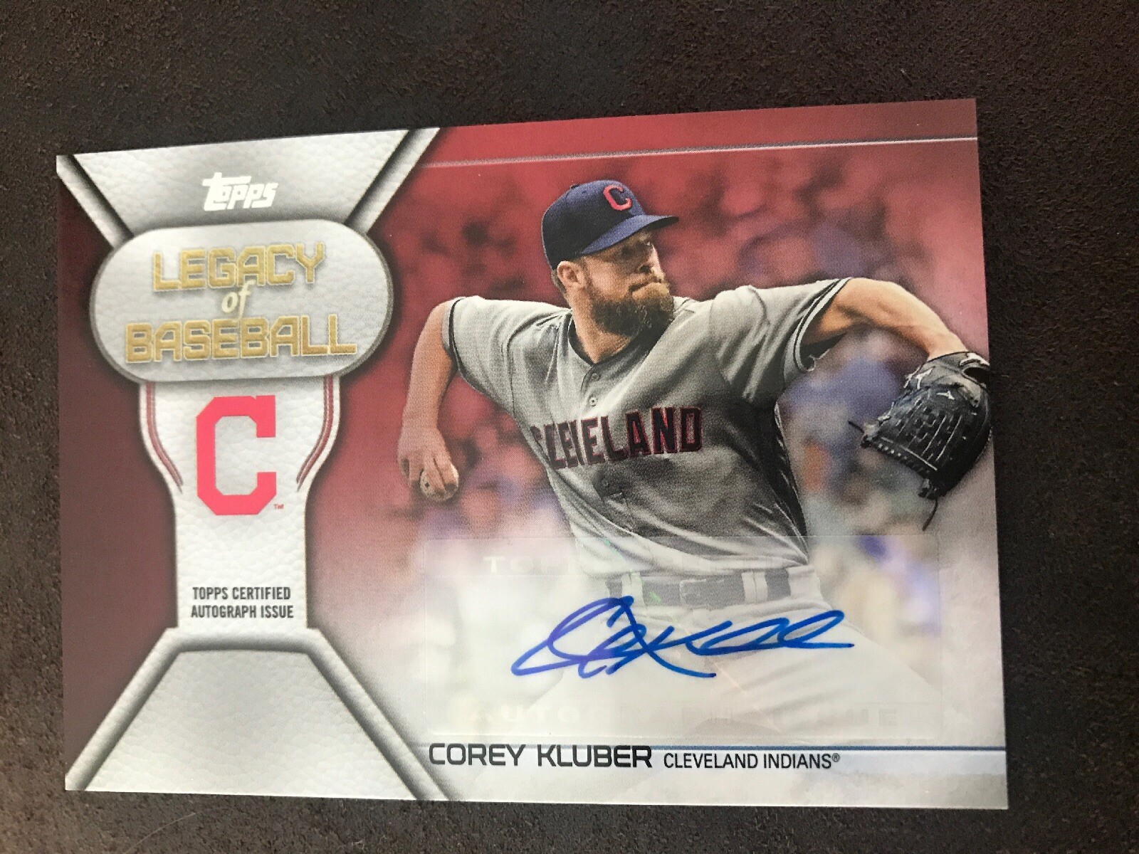 2019 Topps Legacy of Baseball Autograph Corey Kluber #LBA-CK Red 4/25 Indians