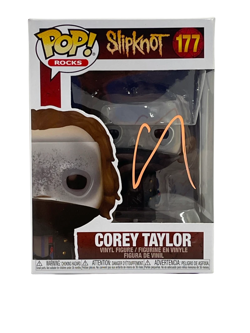 COREY TAYLOR SIGNED FUNKO POP FIGURE SLIPKNOT AUTOGRAPH PROOF BECKETT COA 80