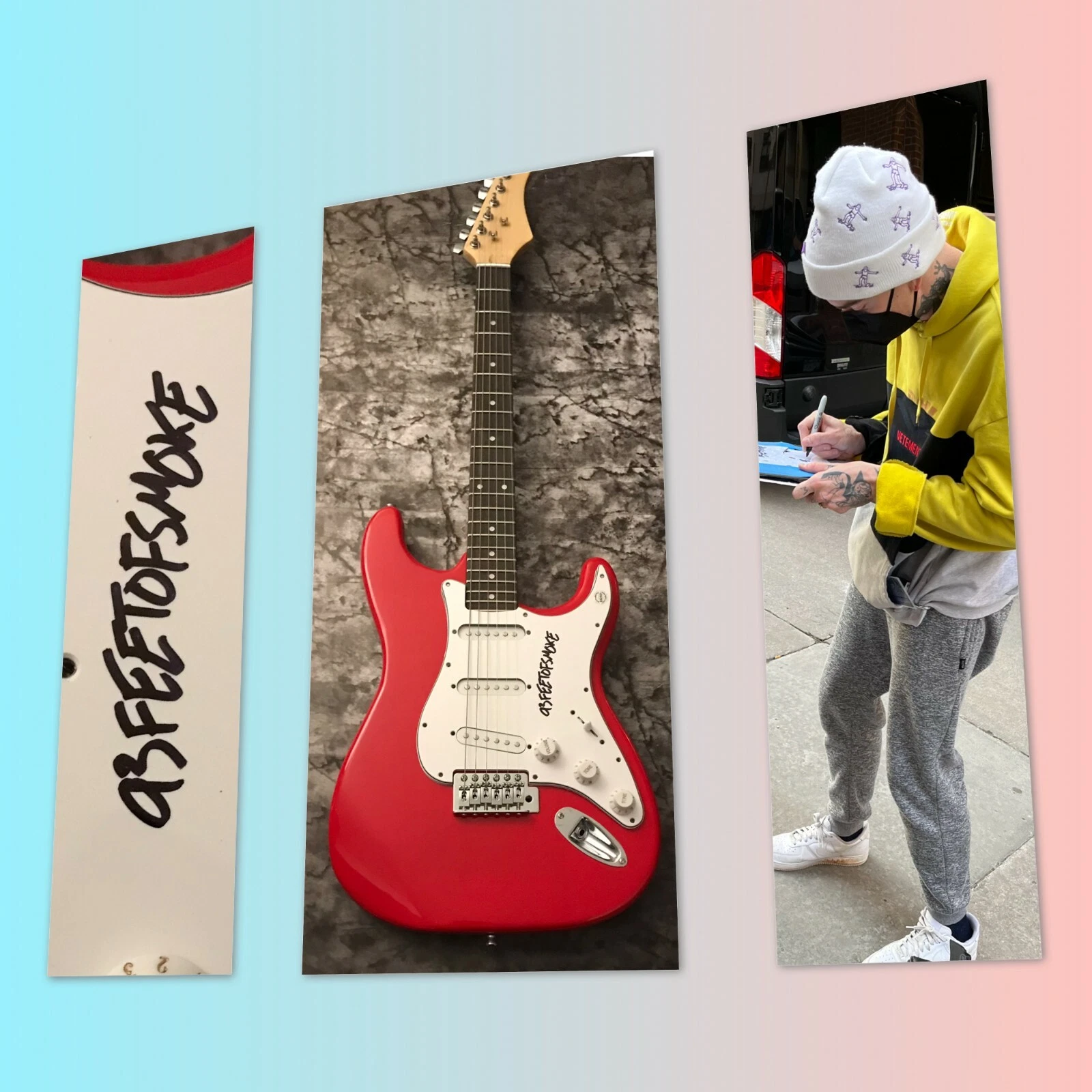 GFA Marciel Bummer Album * 93FEETOFSMOKE * Signed Electric Guitar PROOF B COA