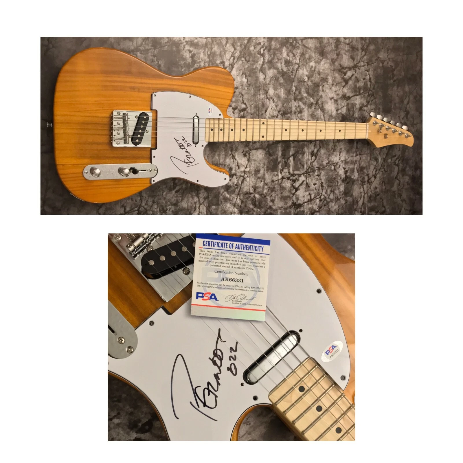 PSA Herman's Hermits Star * PETER NOONE * Signed Electric Tele Guitar COA