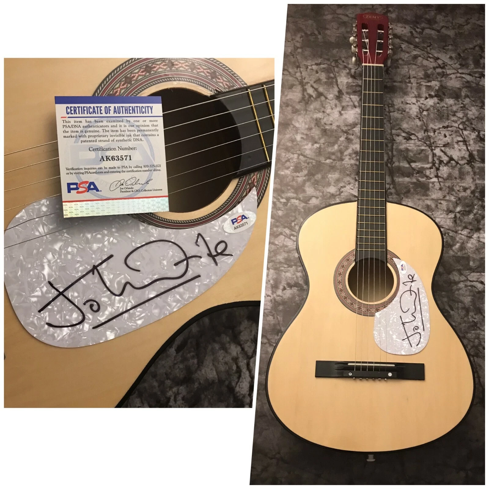 PSA  Bad English Missing You  * JOHN WAITE * Signed Acoustic Guitar COA