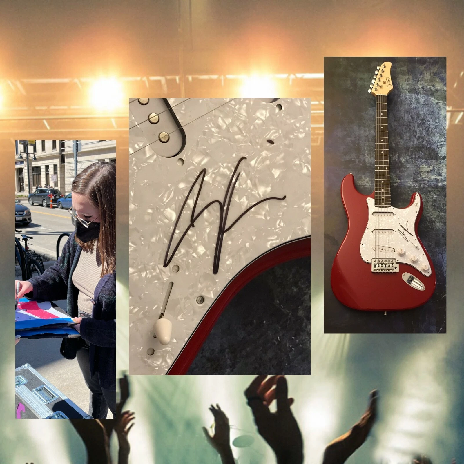 GFA  circle the drain  * SOCCER MOMMY *  Signed Electric Guitar PROOF COA