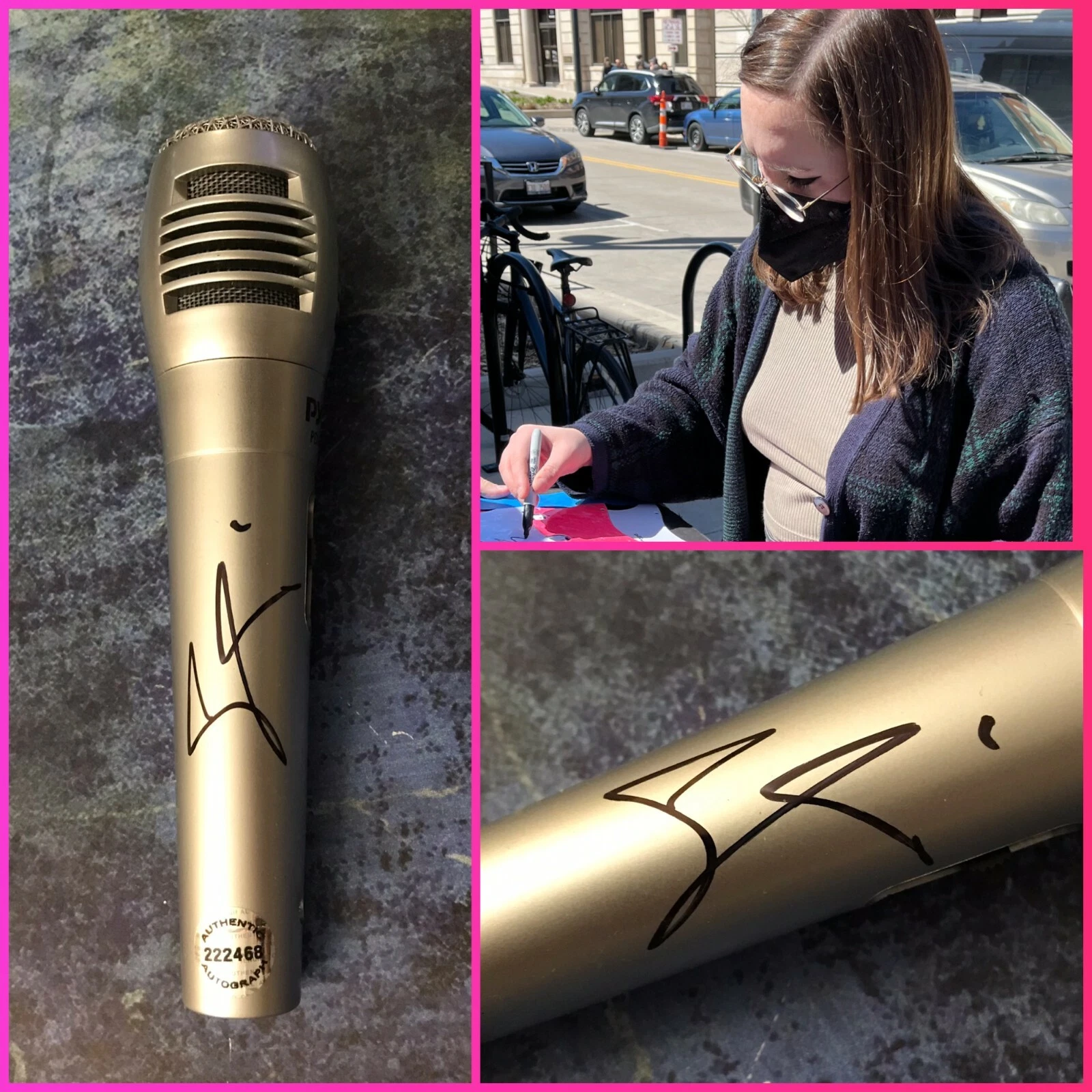 GFA circle the drain  * SOCCER MOMMY *  Signed Microphone PROOF S3 COA