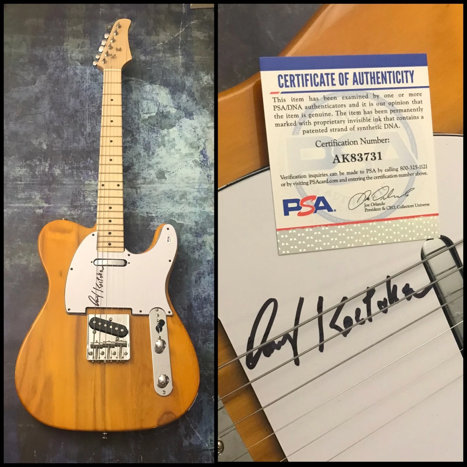 PSA Famous Song Writer  * DANNY KORTCHMAR *  Signed Electric Guitar  COA