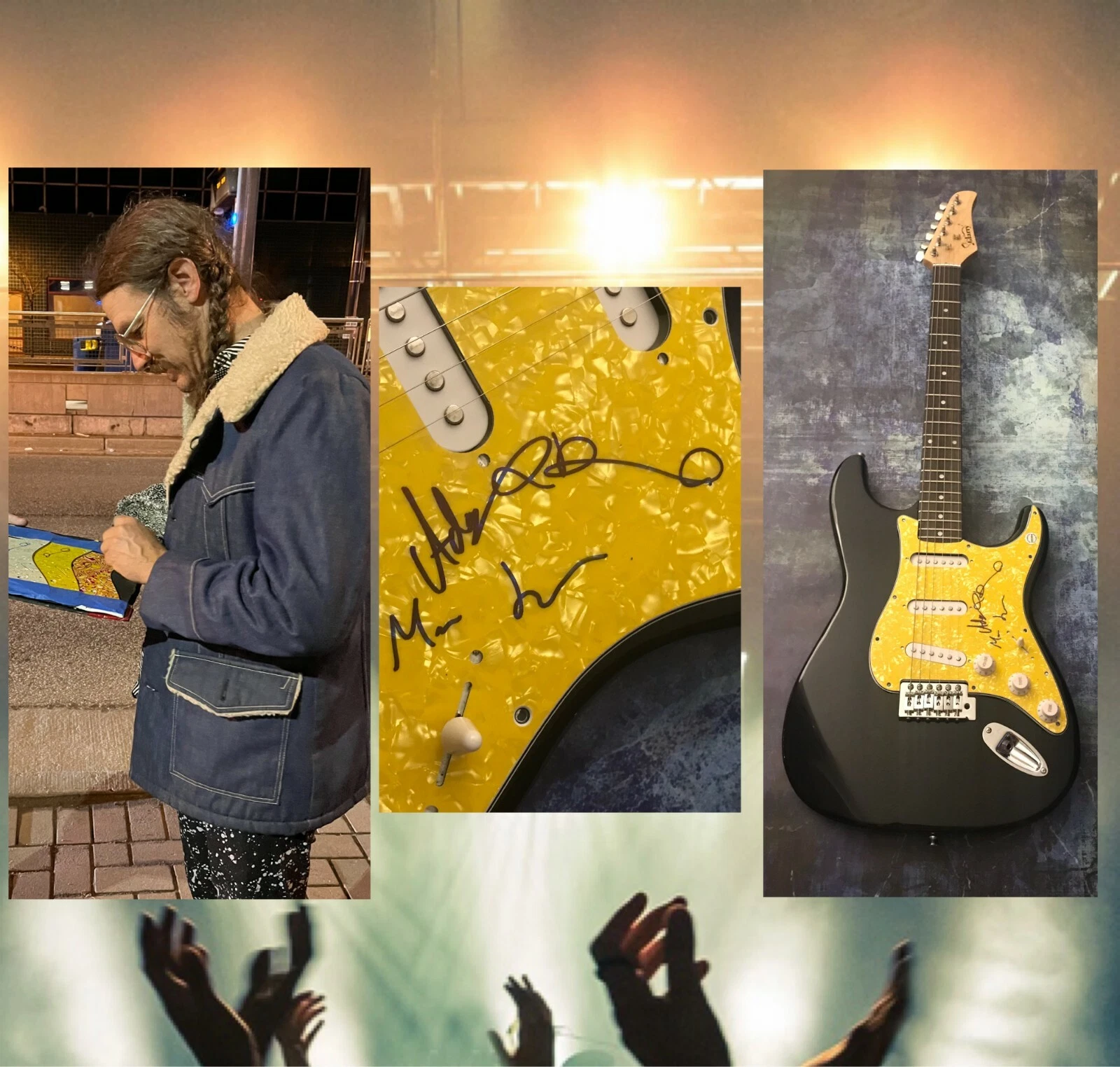 GFA Dan, Adam & Mark Band * CIRCLES AROUND THE SUN * Signed Electric Guitar COA