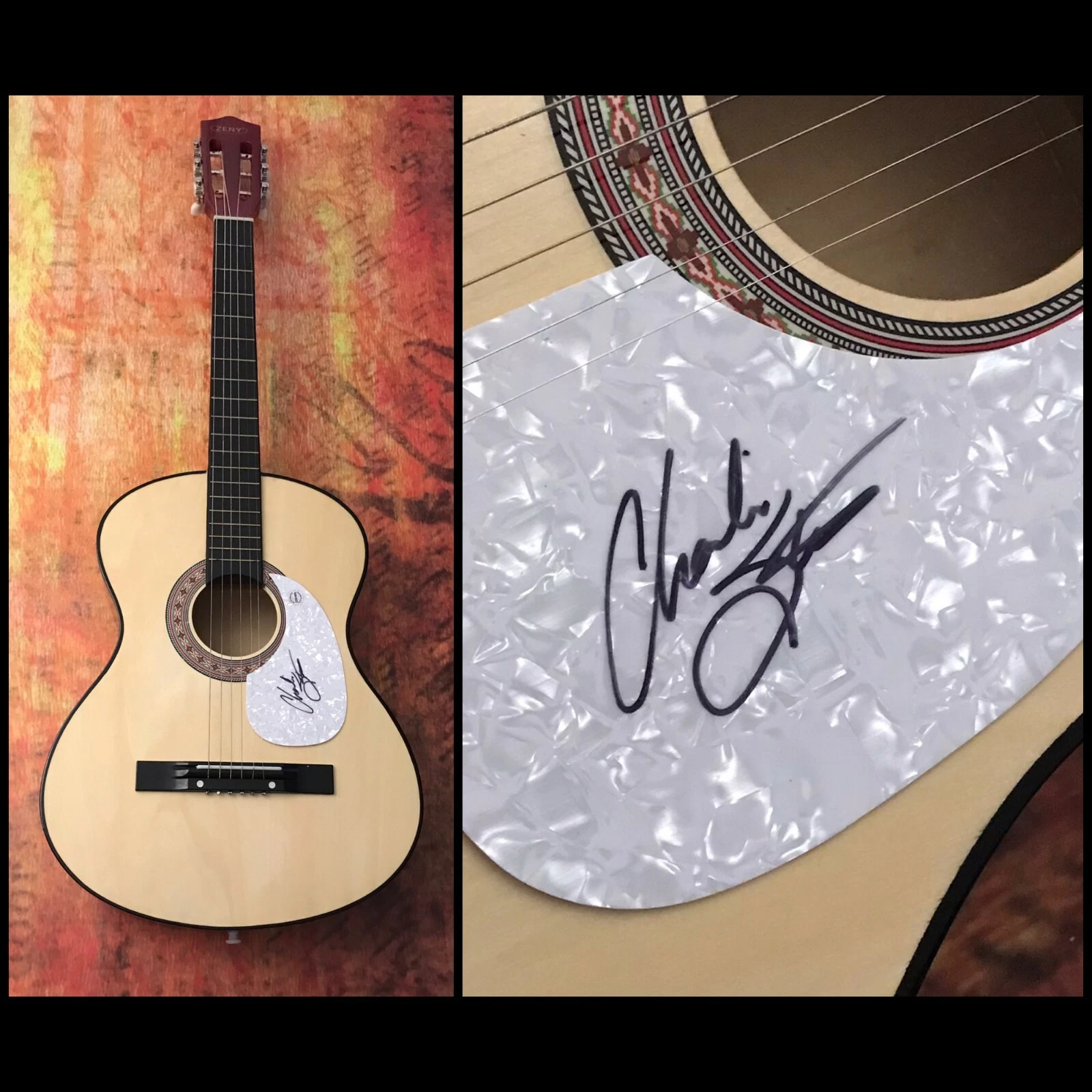GFA  Blackberry Smoke Band * CHARLIE STARR * Signed Acoustic Guitar PROOF C1 COA