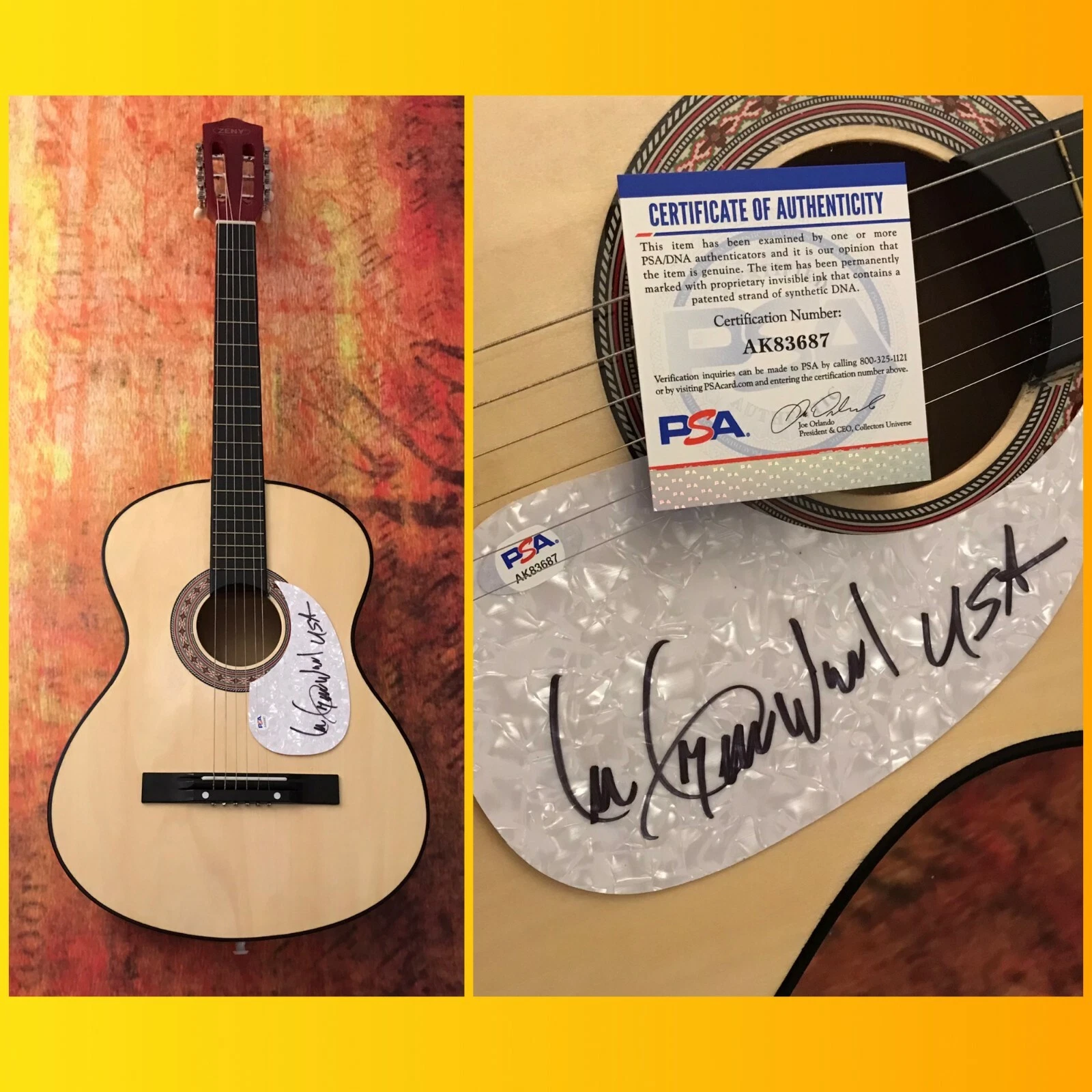 PSA  God Bless the U.S.A. Singer * LEE GREENWOOD * Signed Acoustic Guitar COA