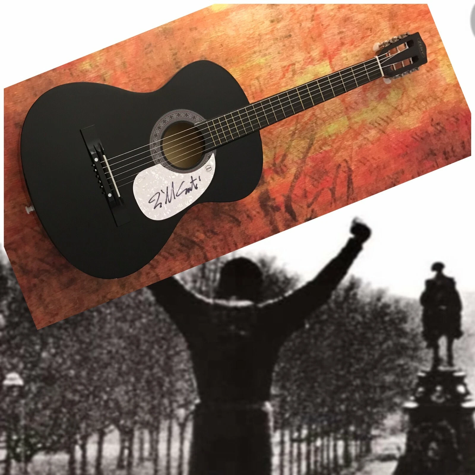 GFA Rocky & Karate Kid Composer  * BILL CONTI *  Signed Acoustic Guitar B4 COA