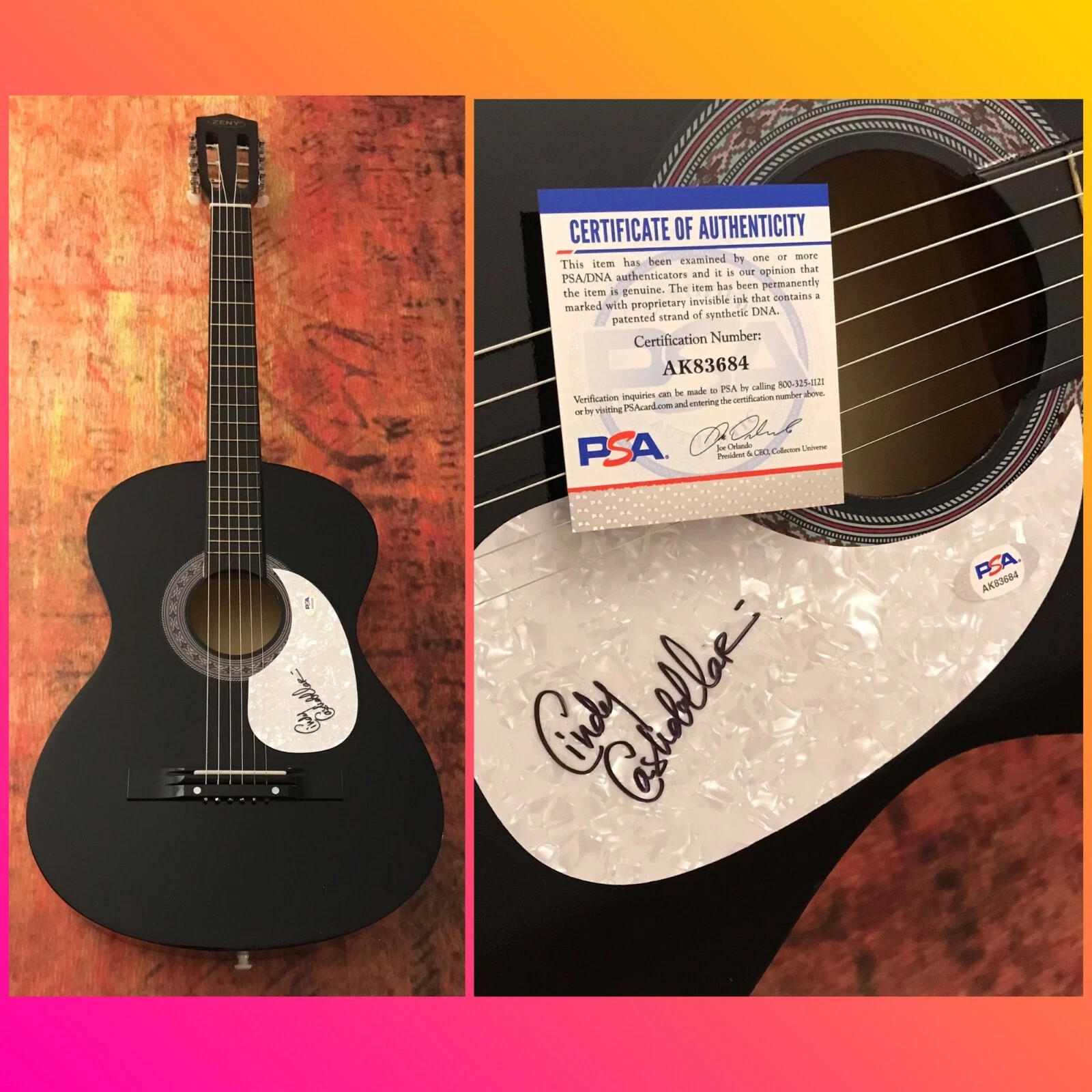 PSA  Asleep at the Wheel  * CINDY CASHDOLLAR * Signed Acoustic Guitar C3 COA