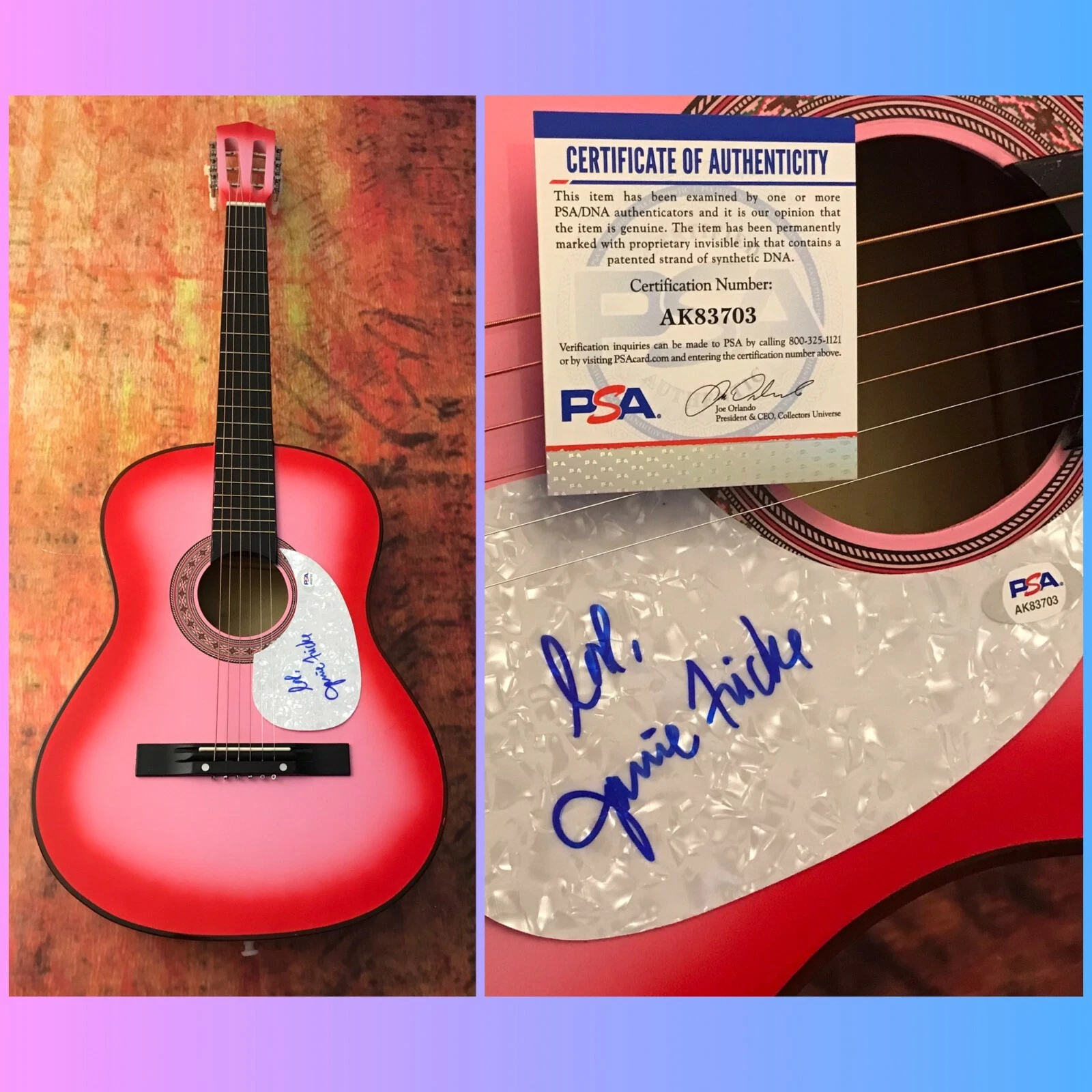 PSA  Stranger It Ain't Easy * JANIE FRICKE * Signed Acoustic Guitar J5 COA