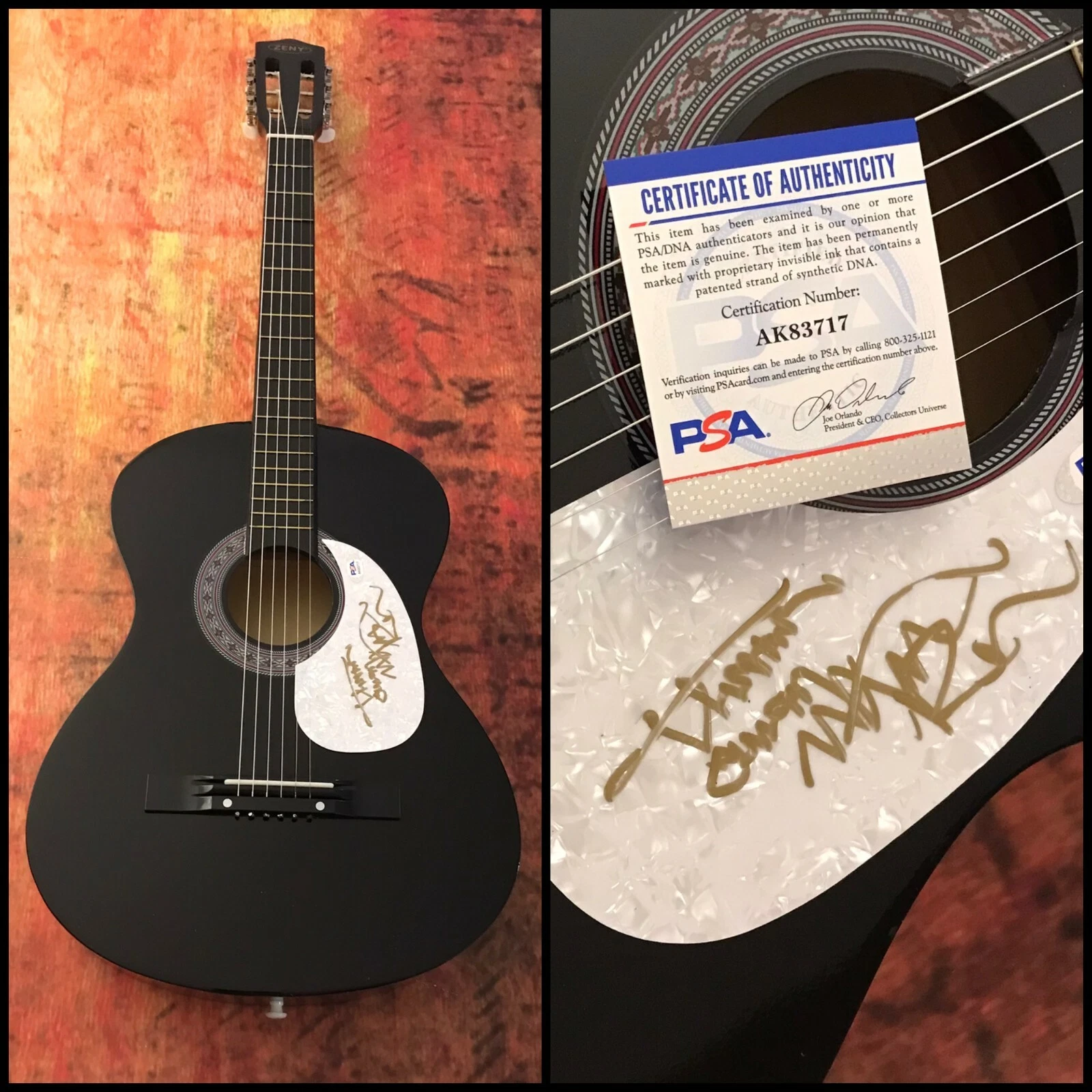 PSA Jenny Take a Ride  * MITCH RYDER *  Signed Acoustic Guitar M4 COA