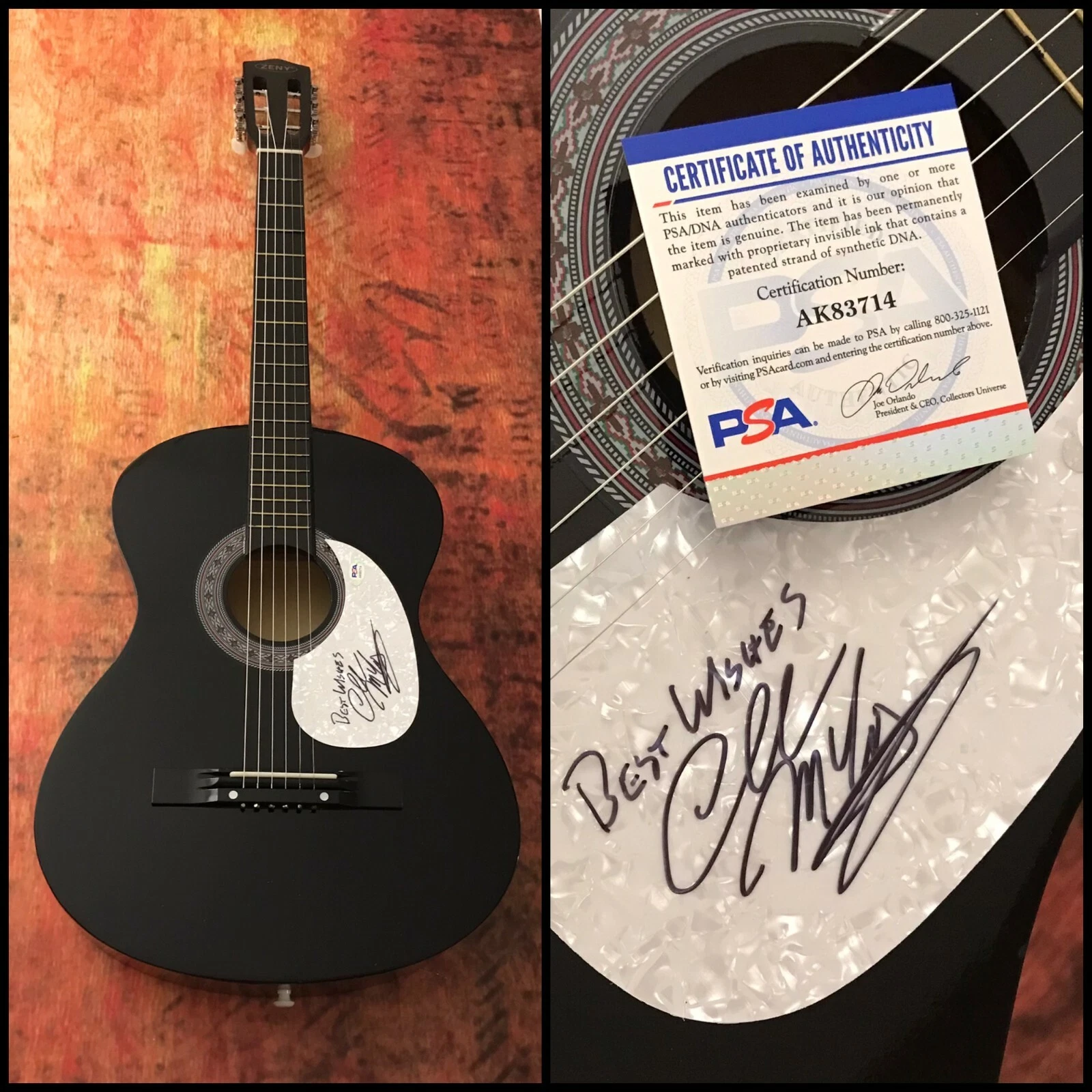 PSA  The Nashville A-Team  * CHARLIE McCOY *  Signed Acoustic Guitar C4 COA