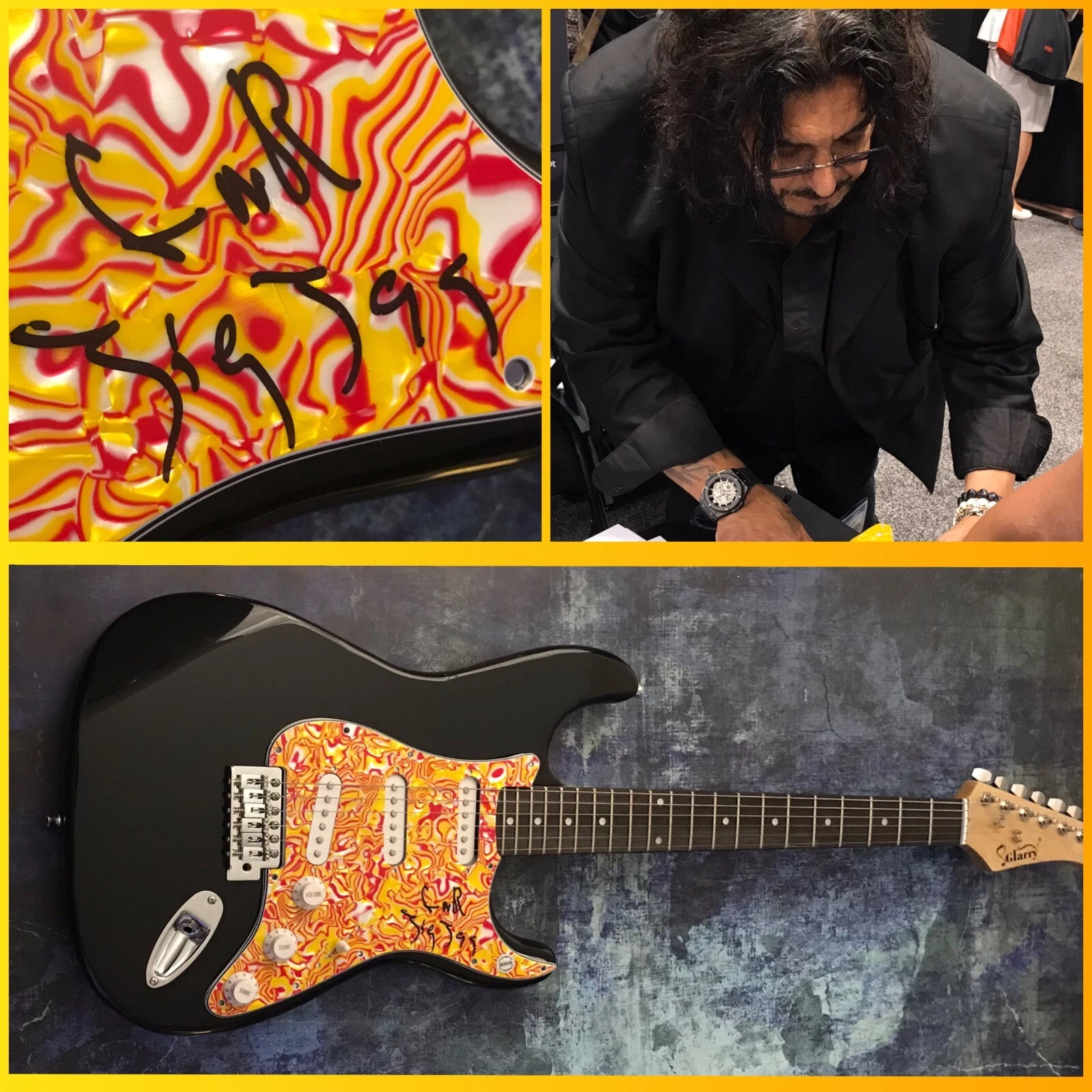 GFA Guns N' Roses  * TEDDY ZIG ZAG *  Signed Electric Guitar PROOF COA