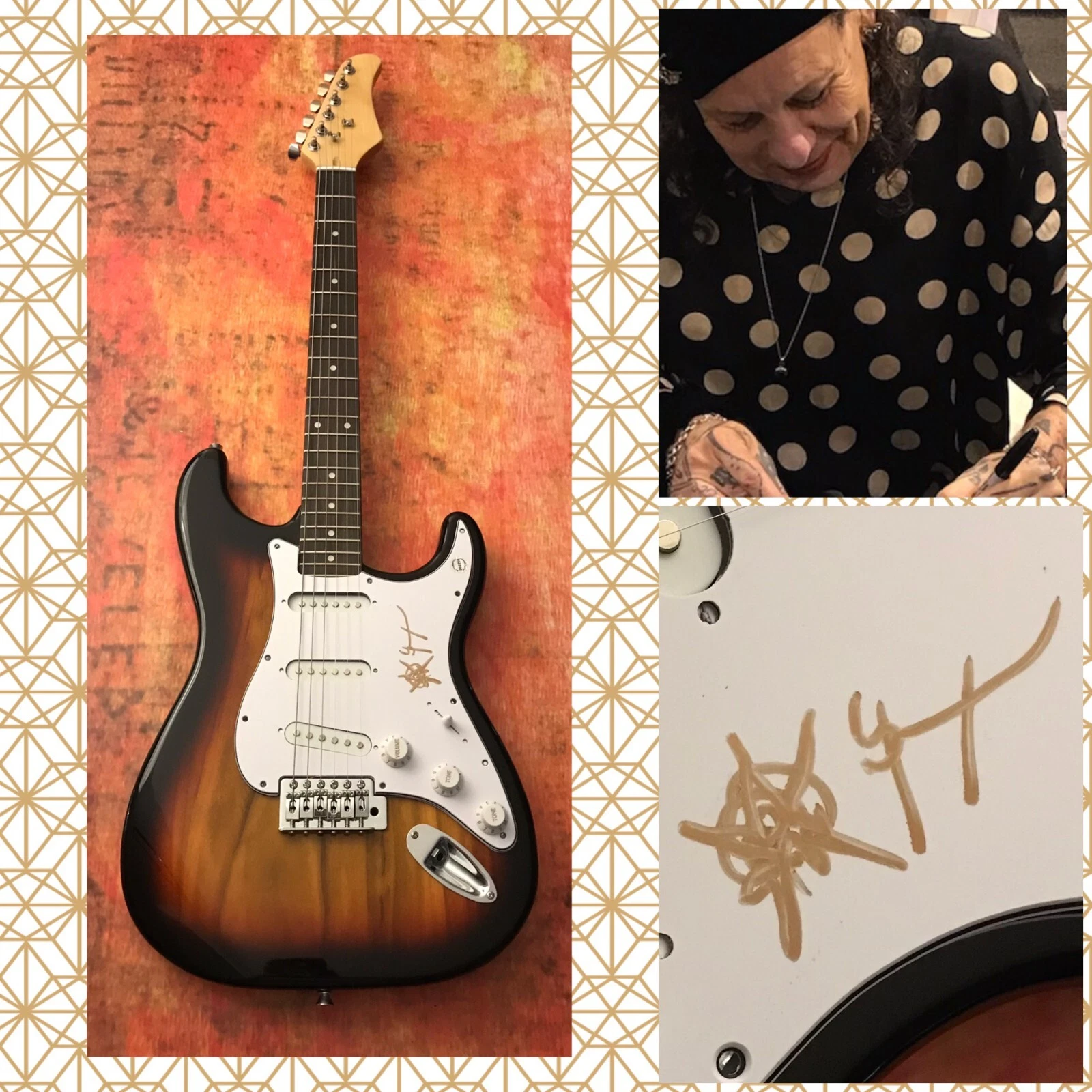 GFA  The Cure Guitarist  * PEARL THOMPSON *  Signed Electric Guitar  PROOF COA