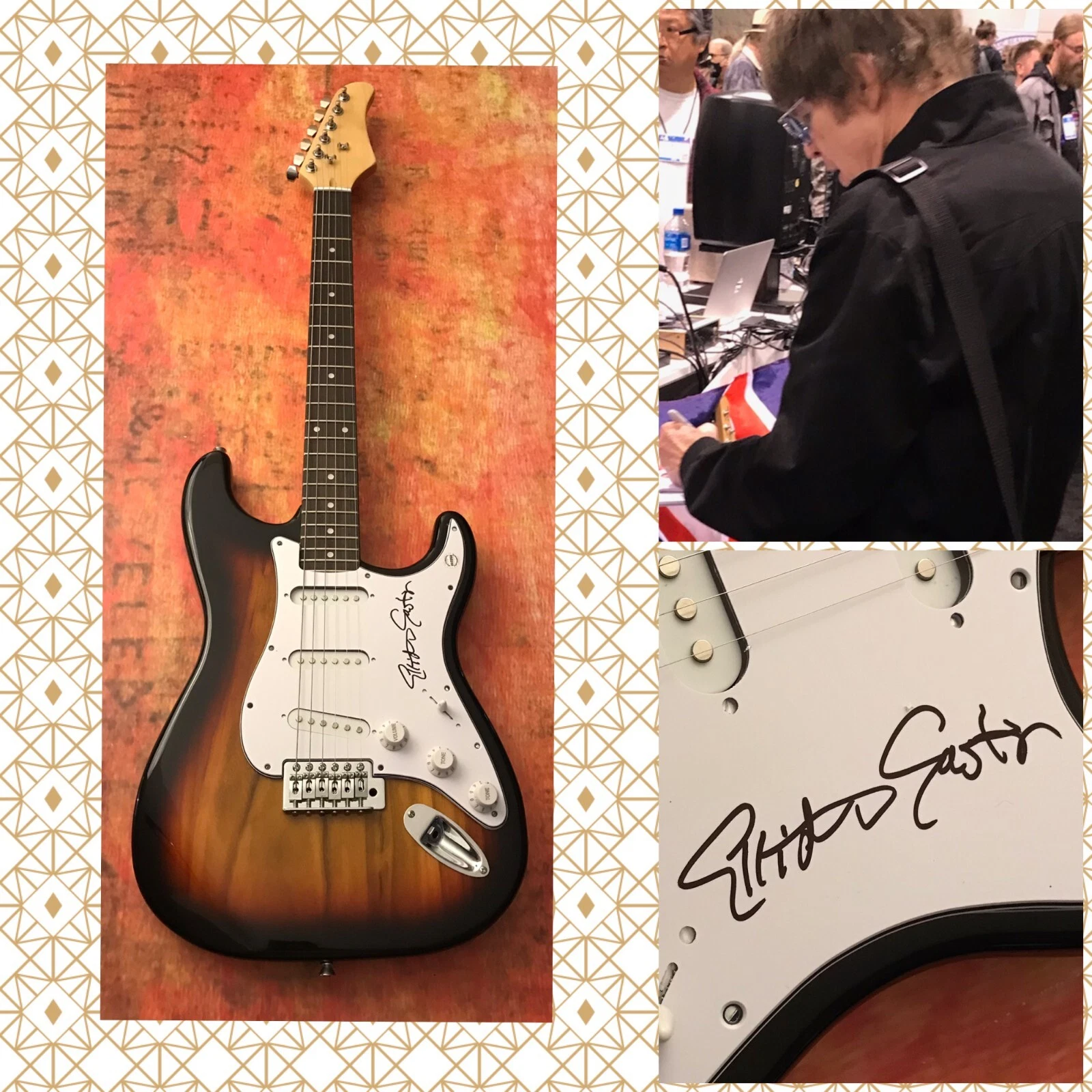 GFA The Cars Guitarist  * ELLIOT EASTON *  Signed Electric Guitar PROOF COA
