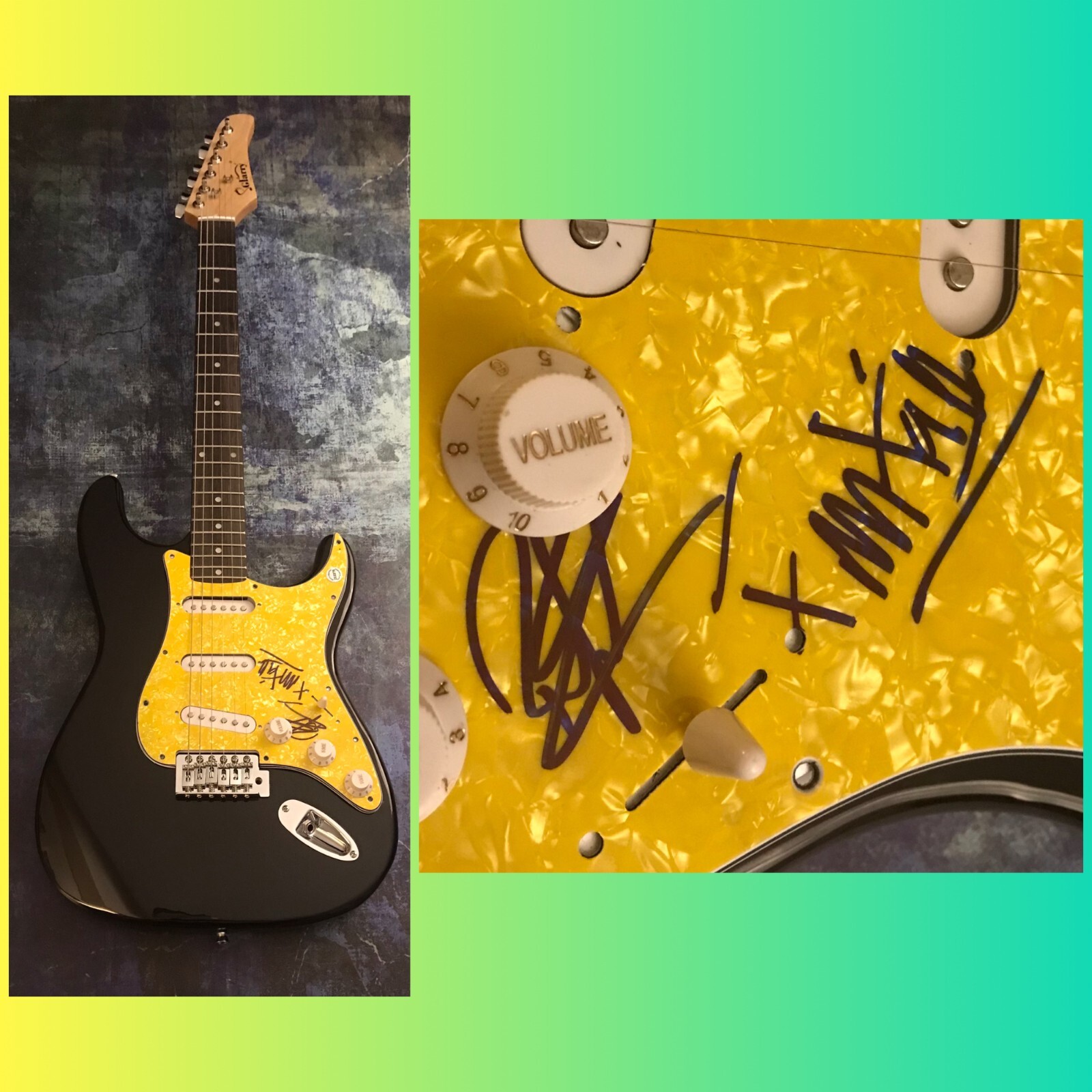 GFA Frankie & Rufus x2 of Band  * THE DARKNESS *  Signed Electric Guitar COA
