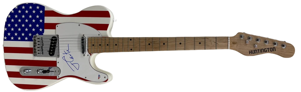 JIMMY CARTER USA PRESIDENT SIGNED FULL SIZE USA FLAG ELECTRIC GUITAR PSA/DNA COA