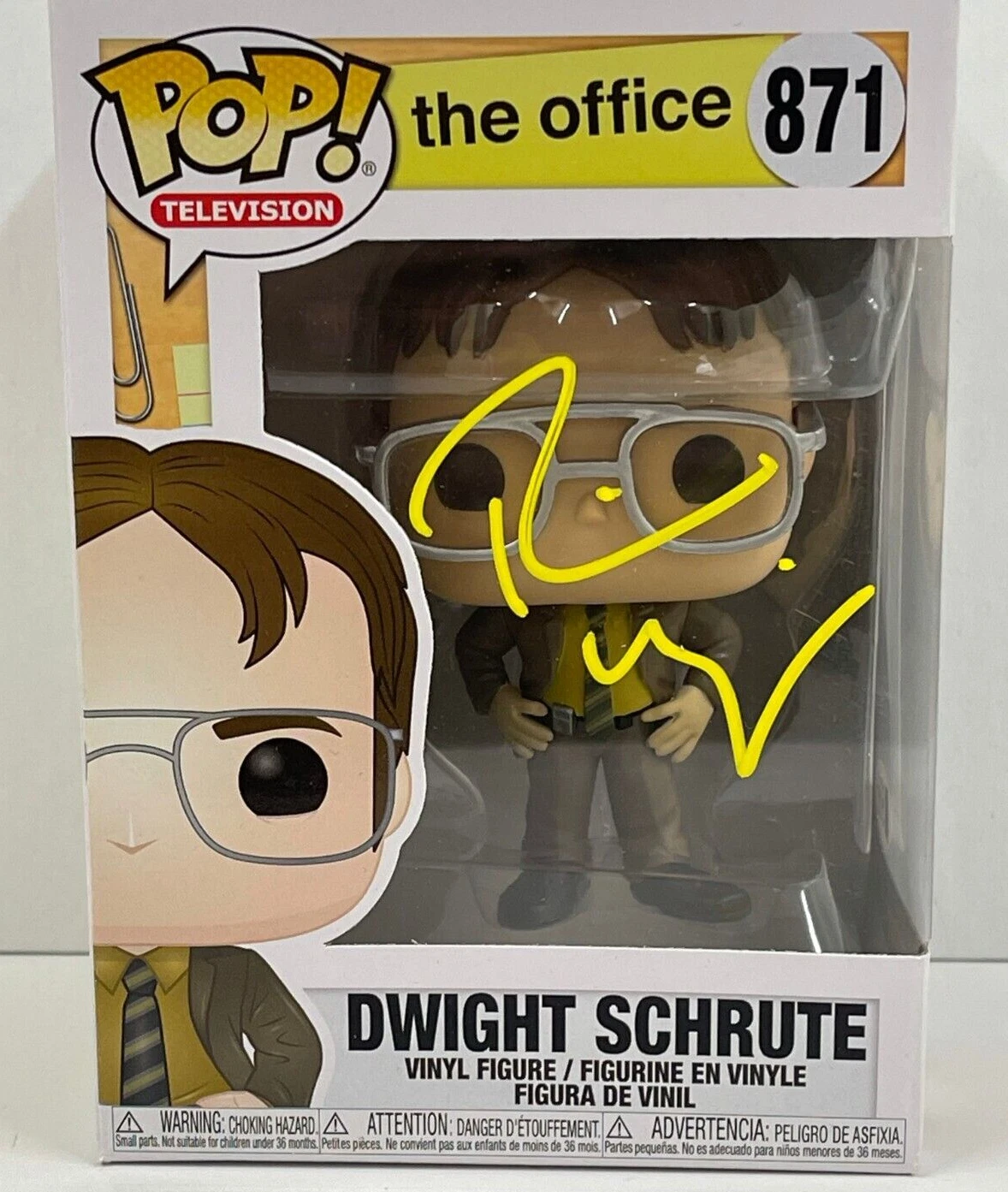 RAINN WILSON DWIGHT SCHRUTE SIGNED THE OFFICE FUNKO FIGURE 871 BECKETT COA 18
