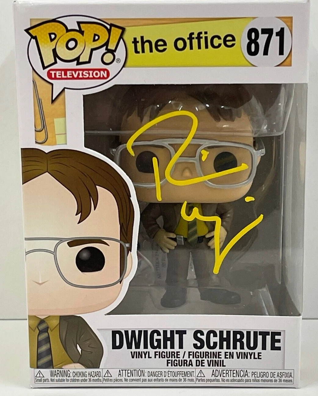 RAINN WILSON DWIGHT SCHRUTE SIGNED THE OFFICE FUNKO FIGURE 871 BECKETT COA 21